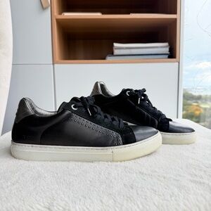 Zadig & Voltaire ZV1747 Leather Black Studded Sneakers US 9.5 EU 41